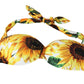 Sunflower Print Bikini Top
