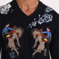 Opulent Multicolor Cashmere V-neck Sweater