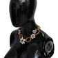 Exquisite Gold Lilium Floral Statement Necklace
