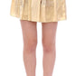 Chic Beige Floral Embroidered Mini Skirt