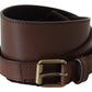 Elegant Rustic Gold-Tone Leather Belt