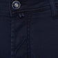 Navy Blue Slim-Fit Cotton Stretch Trousers