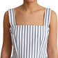 Elegant Sleeveless A-Line Striped Dress