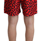 Chic Red Swim Trunks Boxer Shorts
