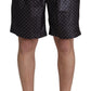 Chic Black Polka Dot Men's Swim Trunks