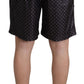 Chic Black Polka Dot Men's Swim Trunks