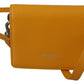 Sunny Yellow Leather Bifold Wallet with Strap