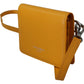 Sunny Yellow Leather Bifold Wallet with Strap
