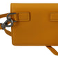 Sunny Yellow Leather Bifold Wallet with Strap