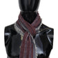 Elegant Wool Striped Logo Scarf