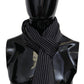 Elegant Striped Wool Scarf in Black and Gray