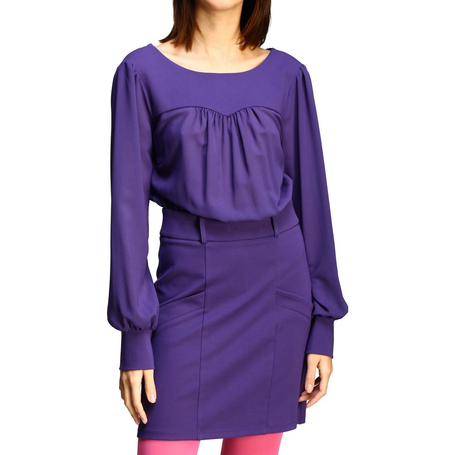 Elegant Purple Viscose Blend Dress