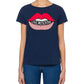 Navy Blue Cotton Women T-Shirt
