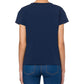 Navy Blue Cotton Women T-Shirt