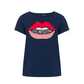 Navy Blue Cotton Women T-Shirt