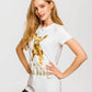 Chic Printed Cotton Tee with Stretch