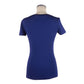 Chic Blue Designer Tee with Brand Emblem