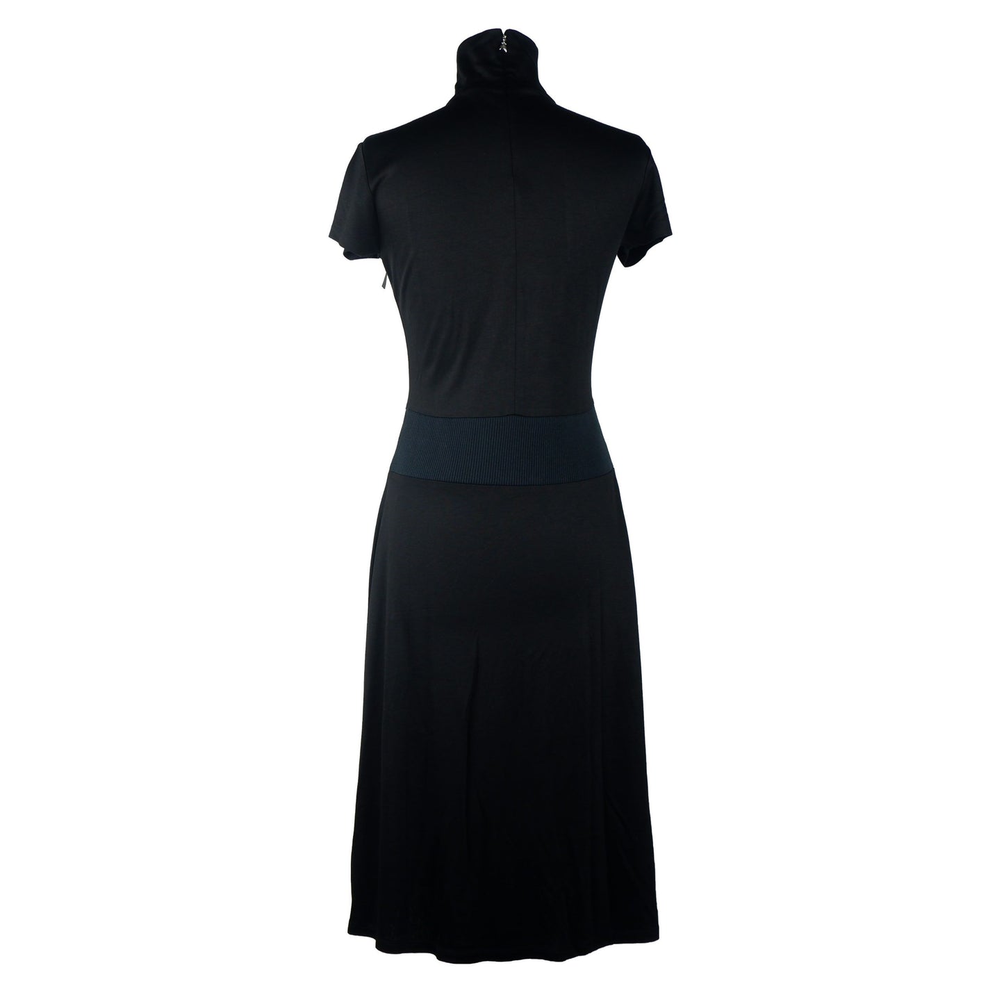 Elegant Short Sleeve Long Dress with Eyelet Ribbon