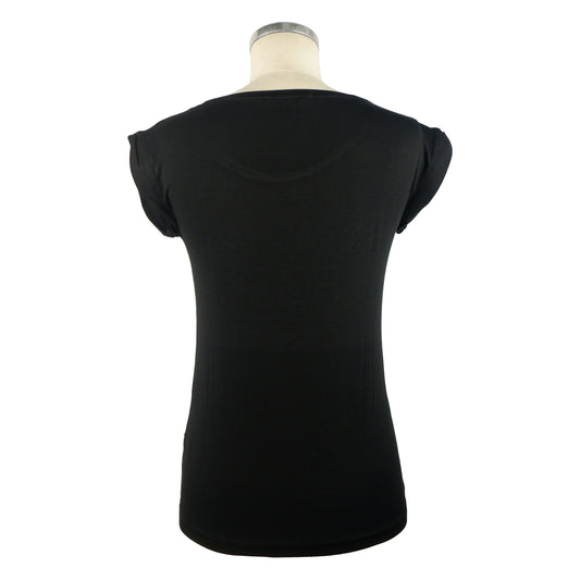 Black Cotton Women T-Shirt