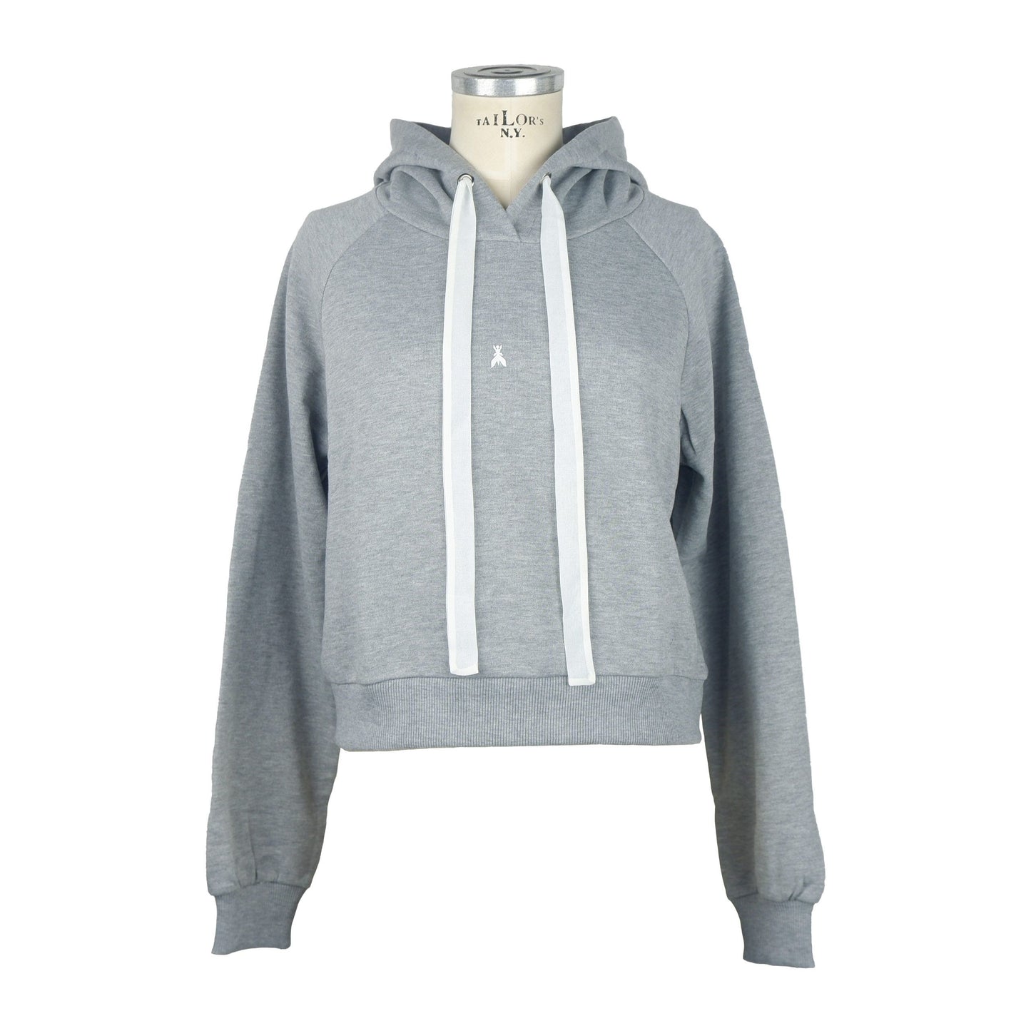 Chic Fly Printed Hooded Sweatshirt in Gray