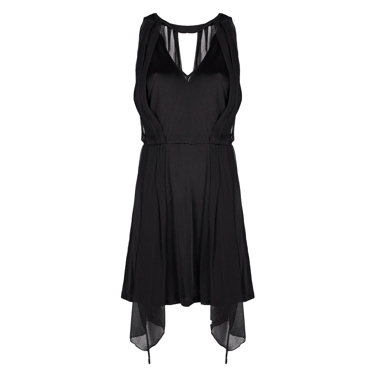 Elegant Black V-Neck Backless Dress
