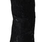 Elegant Viscose Leather Ankle Boots with Crystals