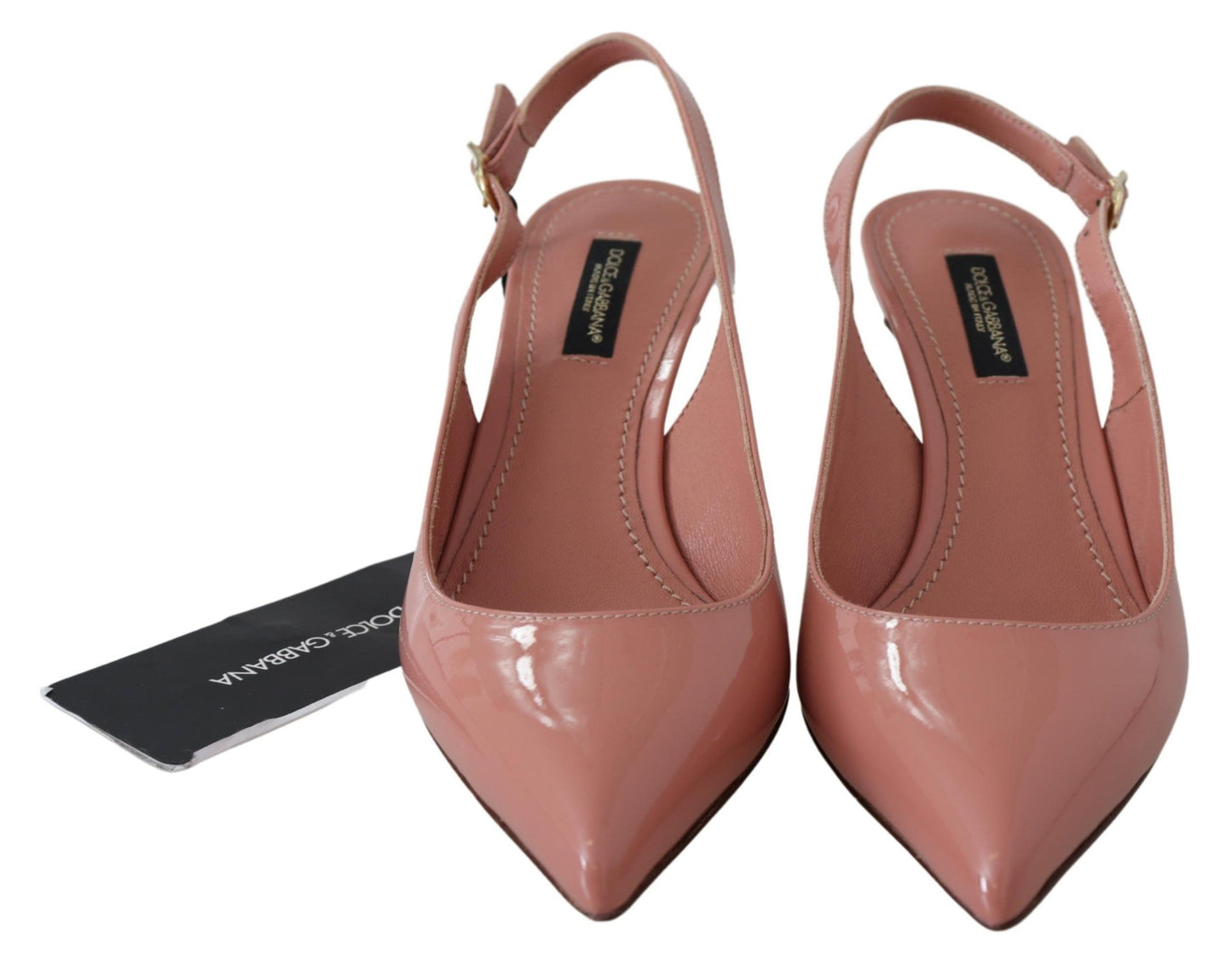 Elegant Pink Patent Leather Slingback Heels