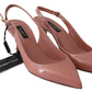 Elegant Pink Patent Leather Slingback Heels