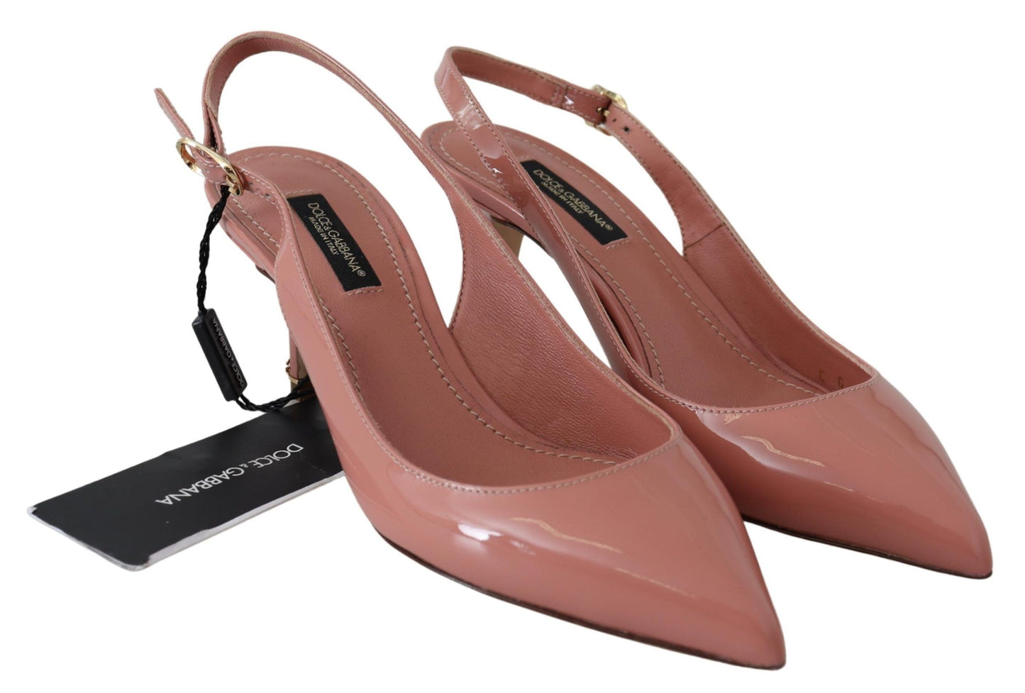 Elegant Pink Patent Leather Slingback Heels