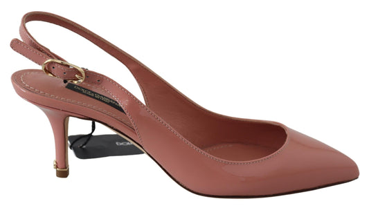 Elegant Pink Patent Leather Slingback Heels