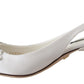 Crystal Embellished Silk Slingbacks Heels