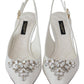 Crystal Embellished Silk Slingbacks Heels