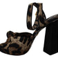 Leopard Print Ankle Strap Sandals