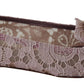 Enchanting Pink Lace Flats with Crystal Embellishments