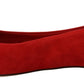 Crystal-Embellished Red Suede Flats