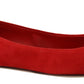 Crystal-Embellished Red Suede Flats