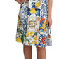 Majolica Print Silk Sleeveless Knee-Length Dress