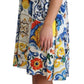 Majolica Print A-Line Silk Dress