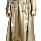 Elegant Gold Trench Coat with Double-Breasted Style
