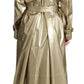 Elegant Gold Trench Coat with Double-Breasted Style