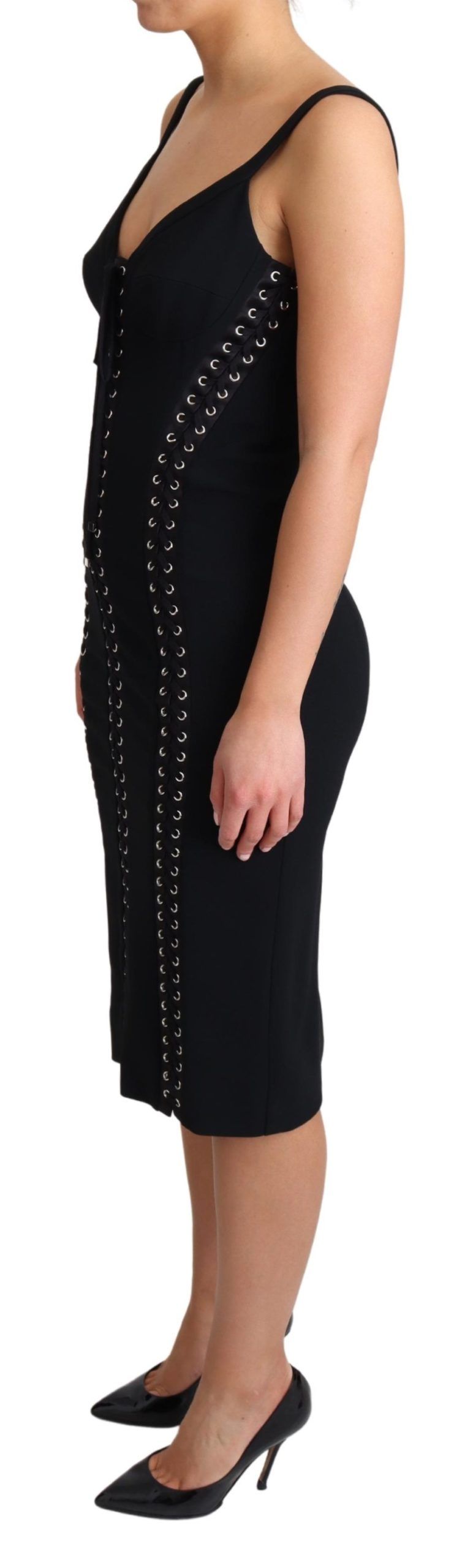 Elegant Black Bodycon Zip Dress