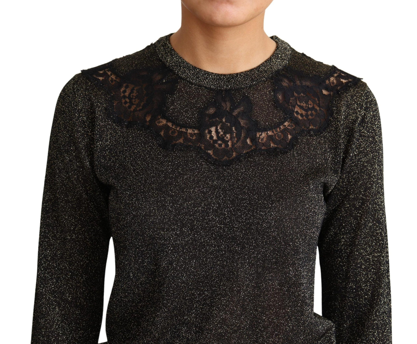 Elegant Gold and Black Lurex Pullover