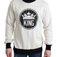 Royal Crown Crewneck Sweater in White