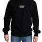 Black Cotton Crown Pullover Mens Sweater