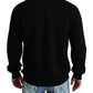 Black Cotton Crown Pullover Mens Sweater
