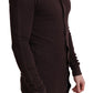 Elegant Brown Wool Blend Cardigan Sweater