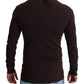 Elegant Brown Wool Blend Cardigan Sweater