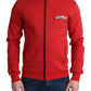 Chic Red Turtle Neck Zip Cardigan Sweater