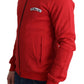 Chic Red Turtle Neck Zip Cardigan Sweater