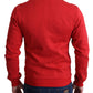 Chic Red Turtle Neck Zip Cardigan Sweater